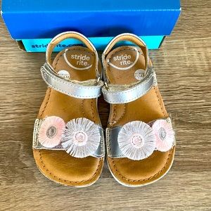 Stride Rite srt Monroe Toddler Sandal Size 6 Silver/Pink
